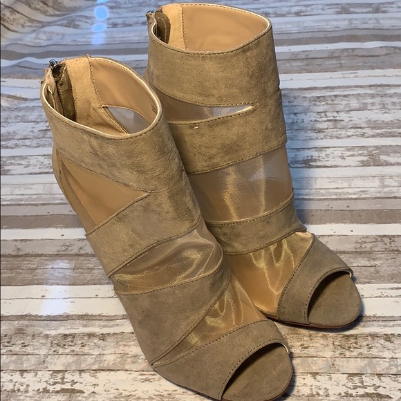 Chinese Laundry Tan Mesh Booties - Picture 2 of 4
